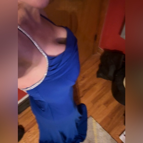 NWT. Blue SIZE 4 Dance dress / rhinestone / formal gown /long/designer - Picture 10 of 11